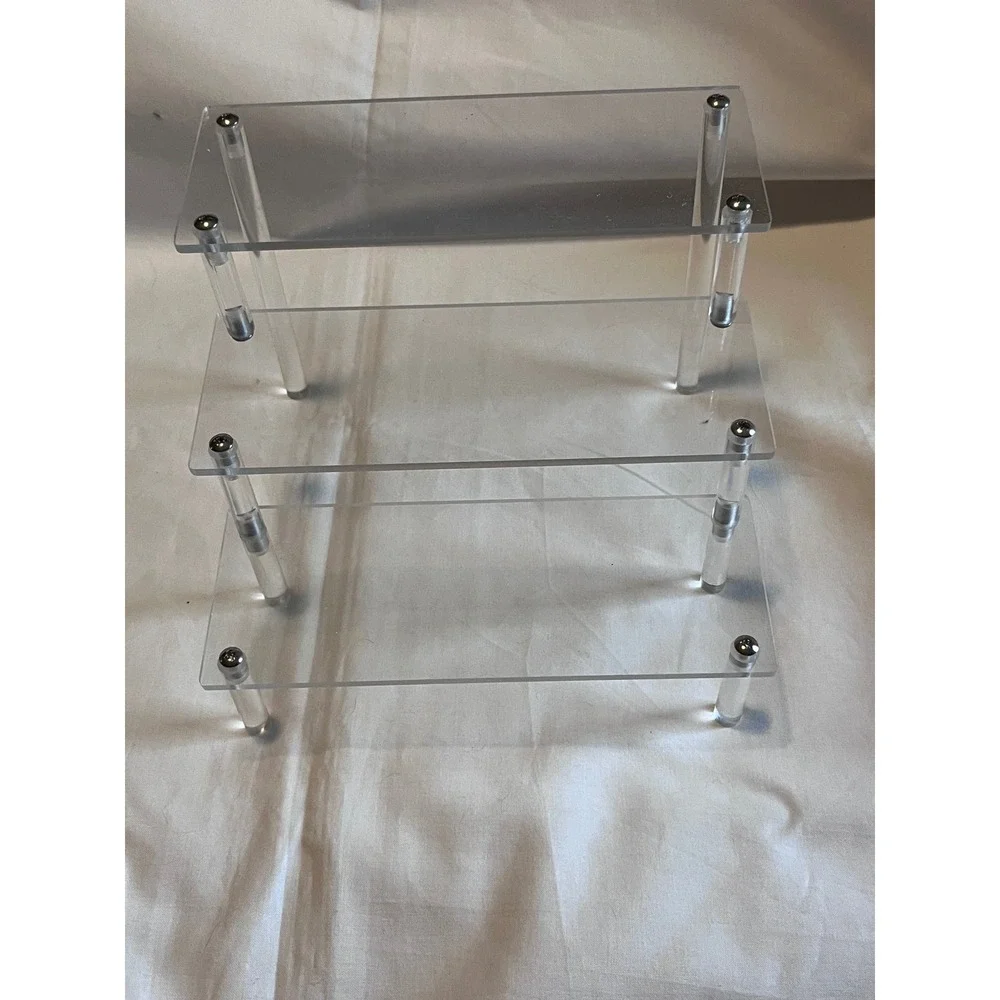 Clear Acrylic 3 Tier Display Riser Stand Tiered Organizer for Collectibles 8x9x6